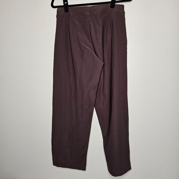 Lucy Size Small Short Brown Wide Leg Yoga Pants Zipper Pockets High Rise - Picture 4 of 6